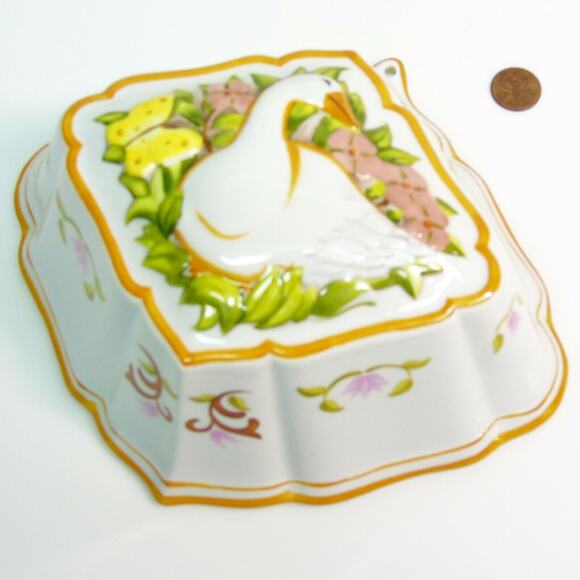 Le Cordon Bleu Franklin Mint Jello Mold 1986 Goose Bird Wall Hanging Ceramic Art - Picture 2 of 6